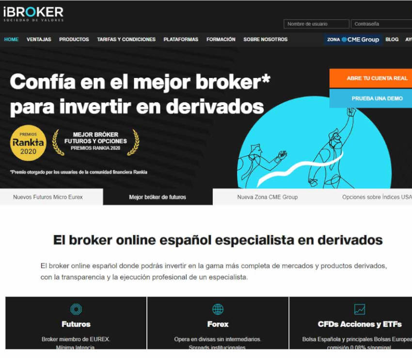 Página web de iBroker